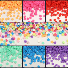 现货批发5mm樱花软陶片单色花软陶切片水晶泥填充材料DIY装饰材料