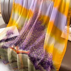 優柔紗絲巾130*180大尺寸新款百搭時尚印花圍巾女防曬沙灘巾披肩