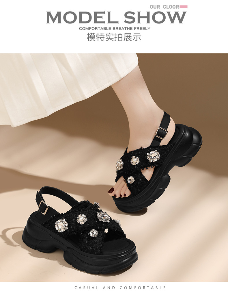 A6909 1420K GIÀY DÉP SANDAL NỮ ZHOTDI GẮN ĐÁ MÙA HÈ ĐẾ CAO GIÀY DÉP NỮ G04 SẢN PHẨM MỚI