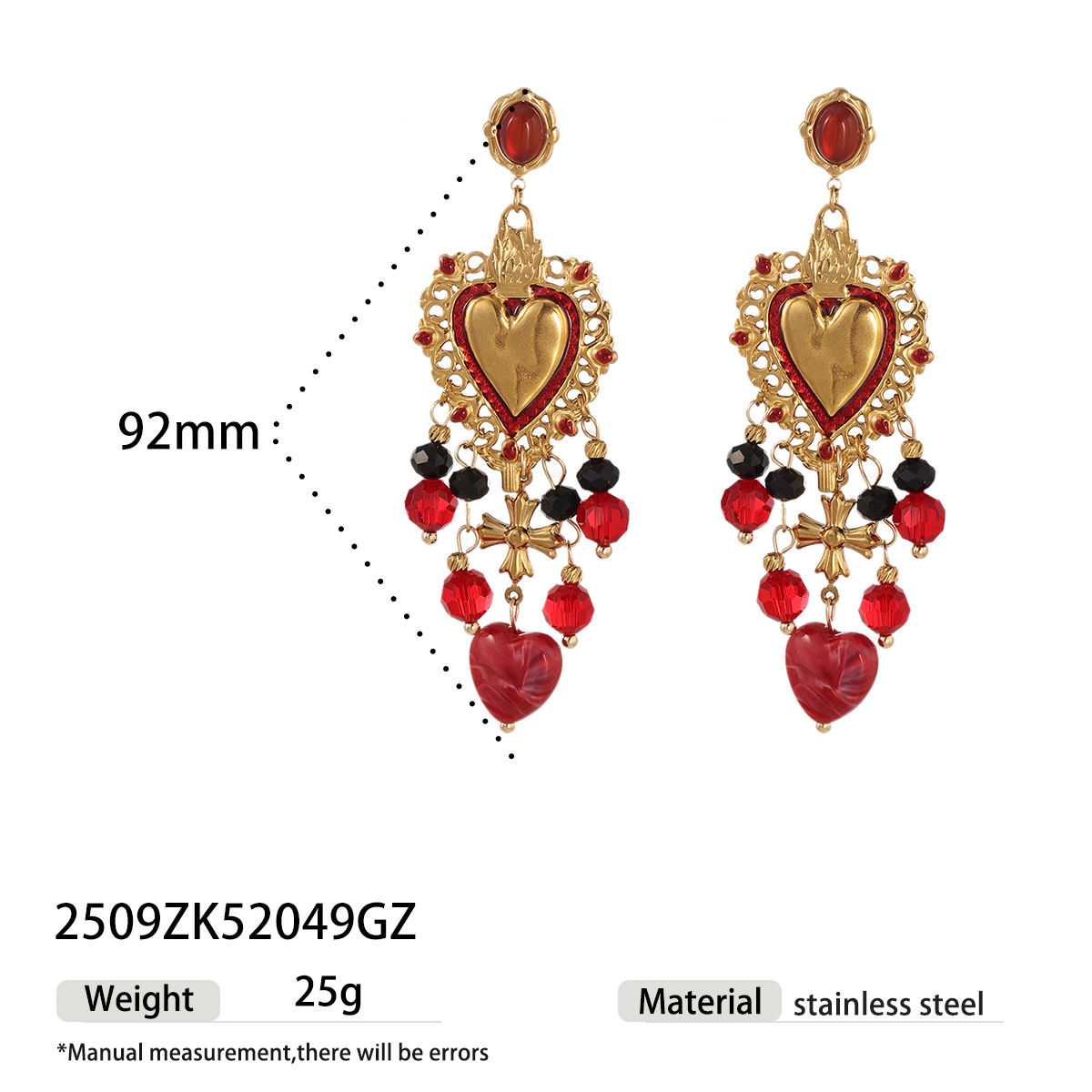 Taina europa y americana pendientes de acero inoxidable lujo ligero amor bordilla color goteo de aceite conjunto de joyas acrílicas