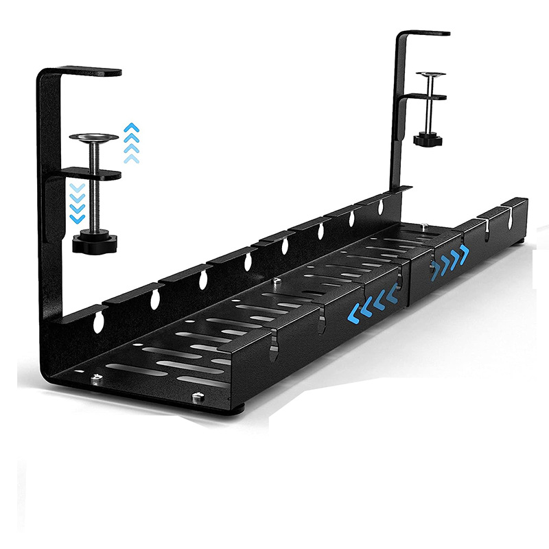 De doble capa retráctil debajo de la Mesa rack de cables Escritorio de Oficina Luz gato Set-Top Box rack plug-in de cable router rack de almacenamiento