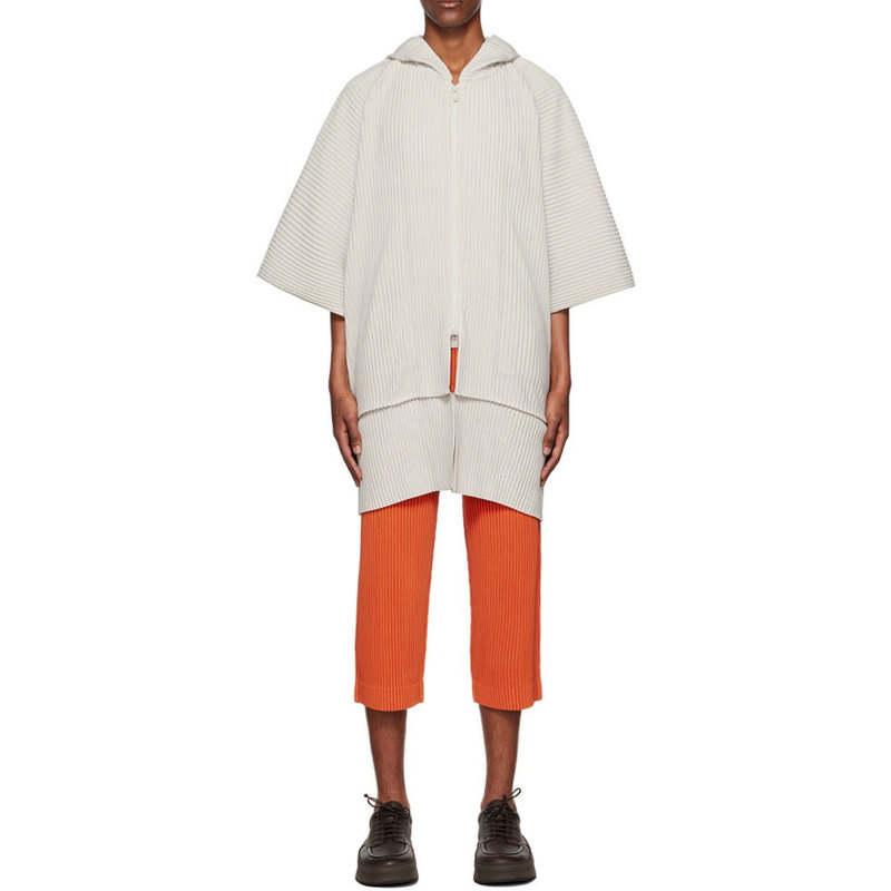 Hooded Sweatshirt Men's 2025 Autum New Fashion Versatile Casual Elegant Pure Color Half-Sleeved Jacket Cardigan Windbreaker