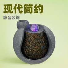 跨境现货现代简约家居办公桌循环水台式假山流水摆件盆景装饰布置