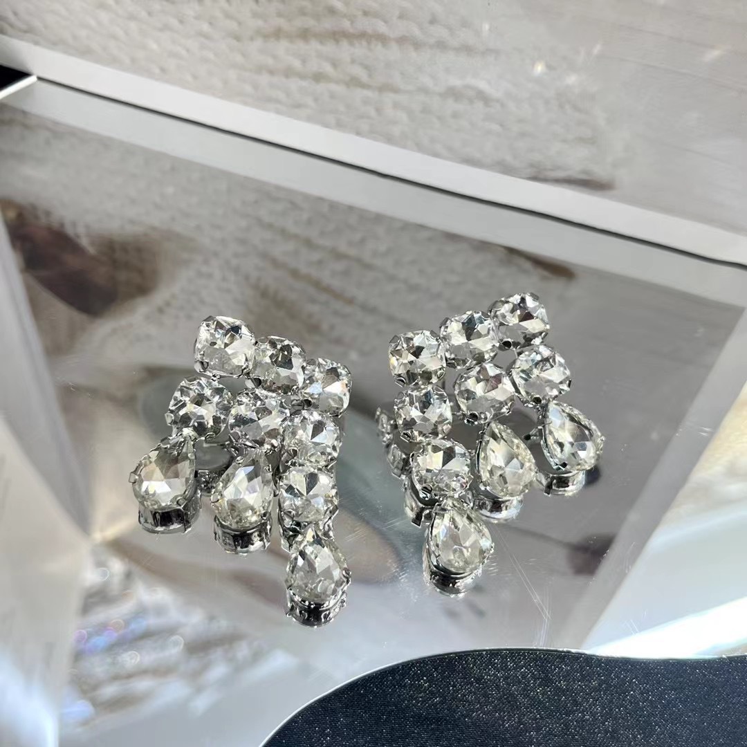 Fashion Water Droplets Alloy Inlay Artificial Diamond Womenu0027S Drop Earrings 1 Pair
