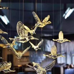 Factory Air Hanging Acrylic Hummingbird Wedding Transparent Crystal Bird Home Hotel Ceiling Ceiling Decoration