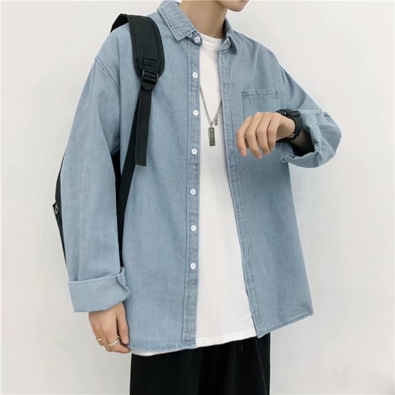 Chemise ample à manches longues pour homme, tendance printemps et automne, veste décontractée cool_voghion.com