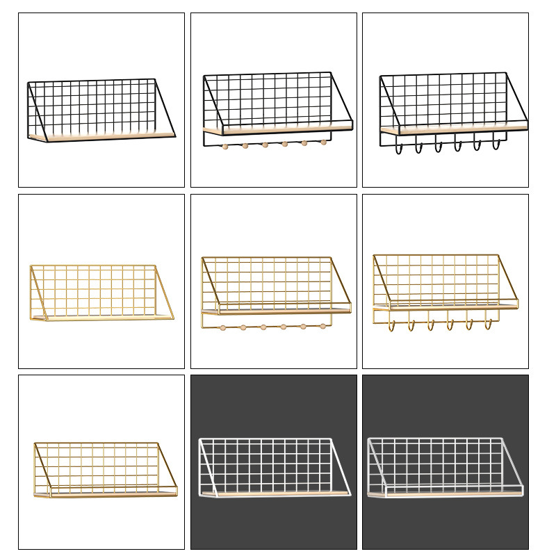Rack de almacenamiento Pared ponche-libre de almacenamiento rack hogar Baño Cocina dormitorio Pared de hierro rack de almacenamiento