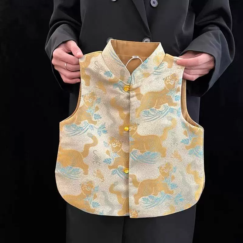 周岁男宝宝礼服夏季抓周衣服女童新中式国风套装儿童汉服唐装马甲