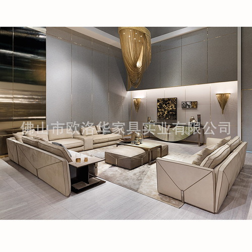 Italian light luxury fabric sofa, minimalist modern living room small apartment sponge combination Nordic popular technology fabric sofa