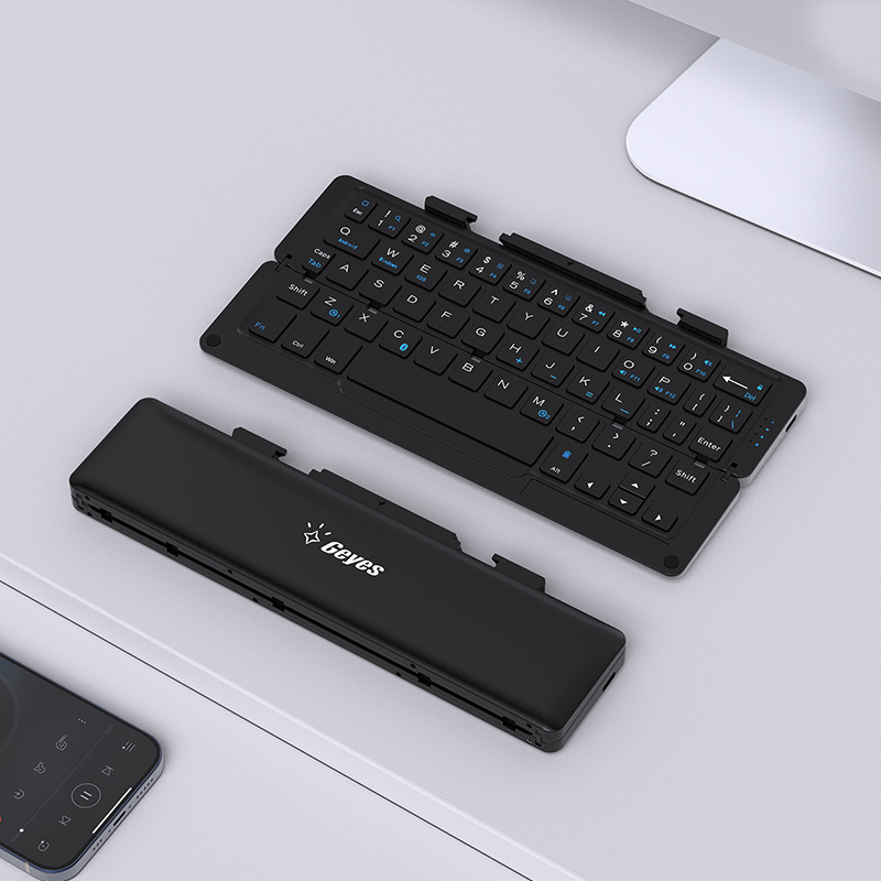 Fabrica directa de Geyes de aleación de aluminio inalámbrico Bluetooth teclado plegable Amazon explosión para regalos transfronterizos