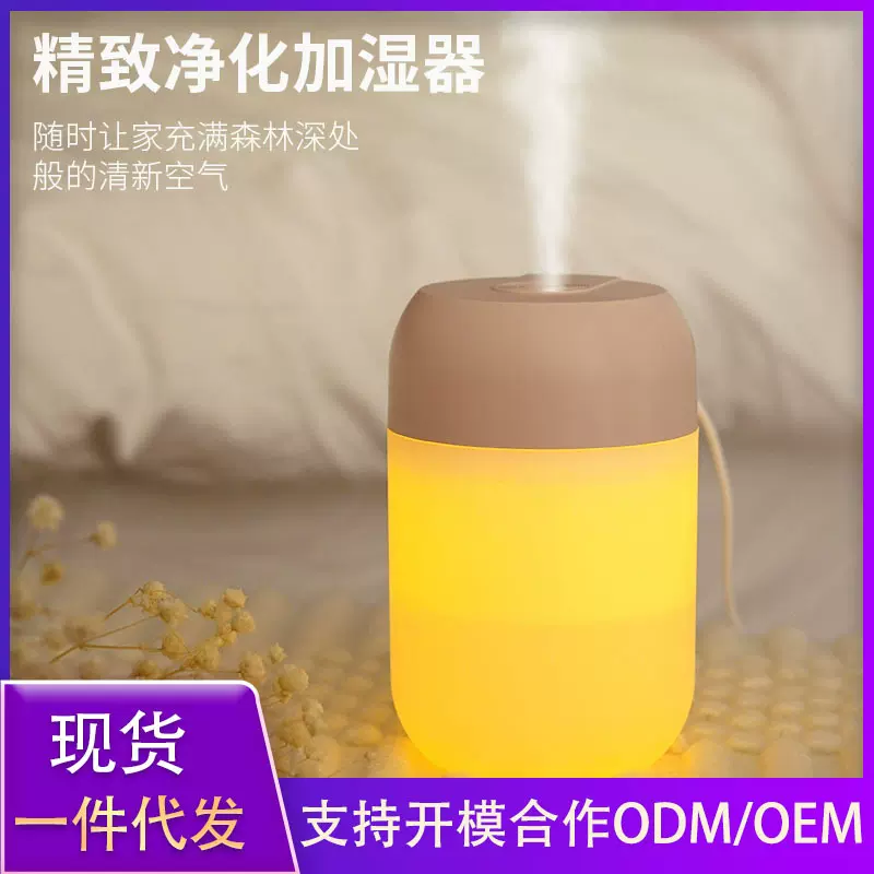 小夜灯新款加湿器桌面家用静音加湿USB多功能车载空气净化器喷雾