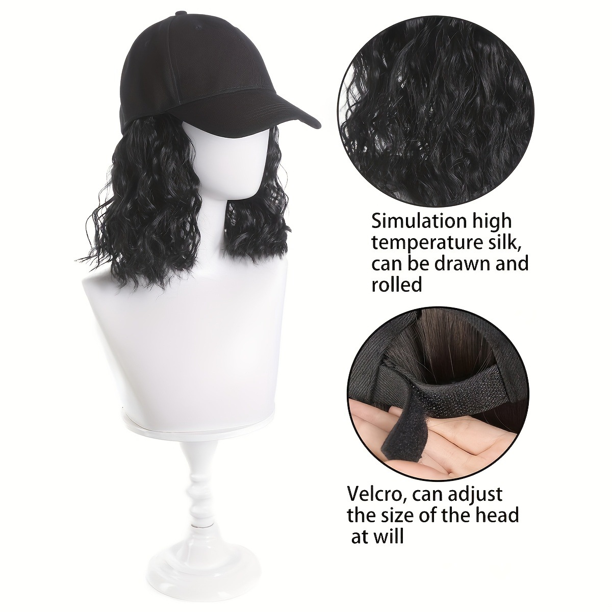 Sombrero peluca en una mujer moda peluca curva corta bobobo cabeza curva corta peluca transfronteriza al por mayor