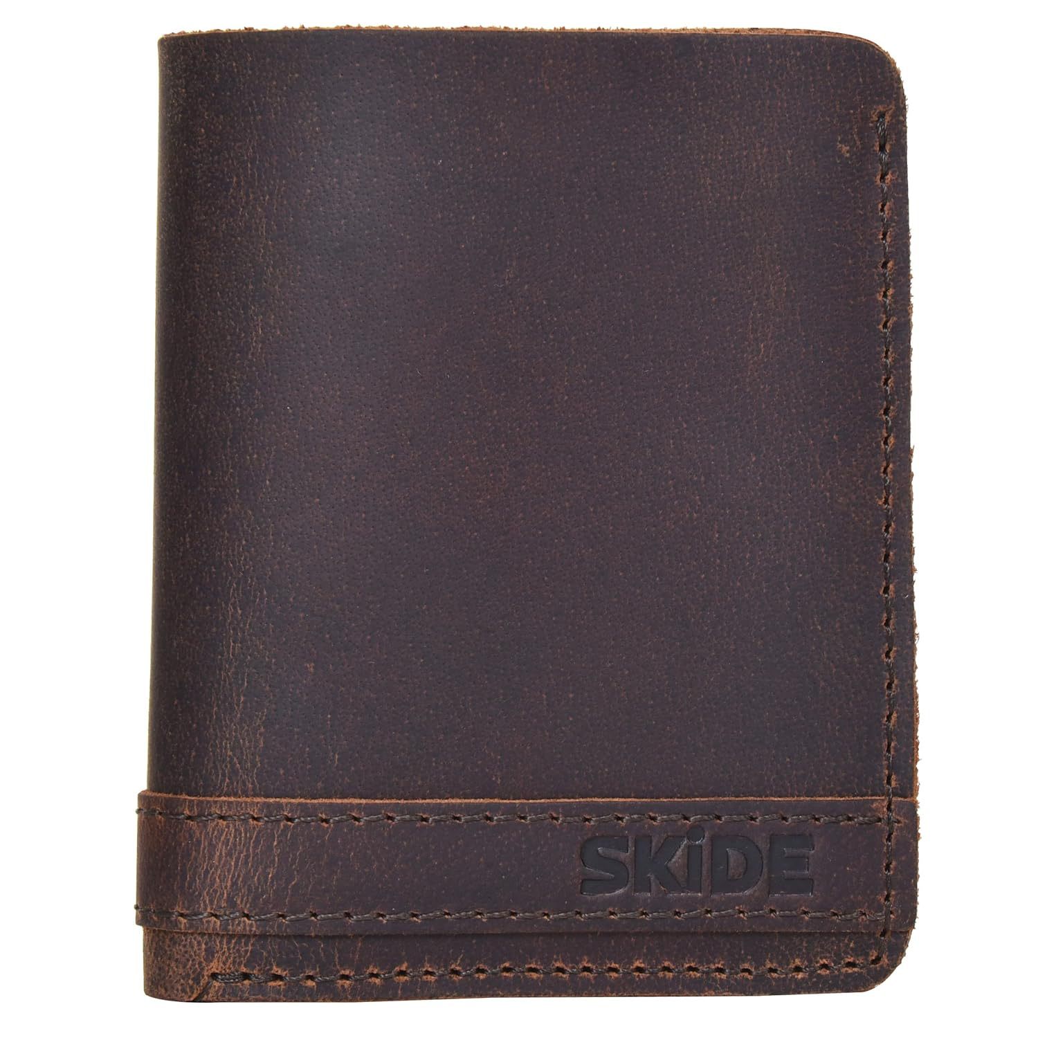 Amazon retro caballo loco cartera de cuero para hombres multi-tarjeta anti-magnetizado cartera de cuero super delgada doble cartera de negocios