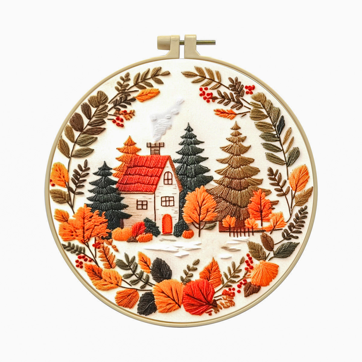 Nuevo Kit de Bordado Transfronterizo de Otoño, Paisaje Bosque Encantador, Material para Principiantes, Fabricante de Bordados, Venta al por Mayor