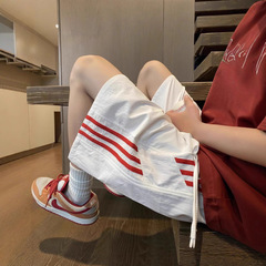 三条杠设计速干运动休闲短裤男士裤子夏季新款宽松五分裤美式卫裤