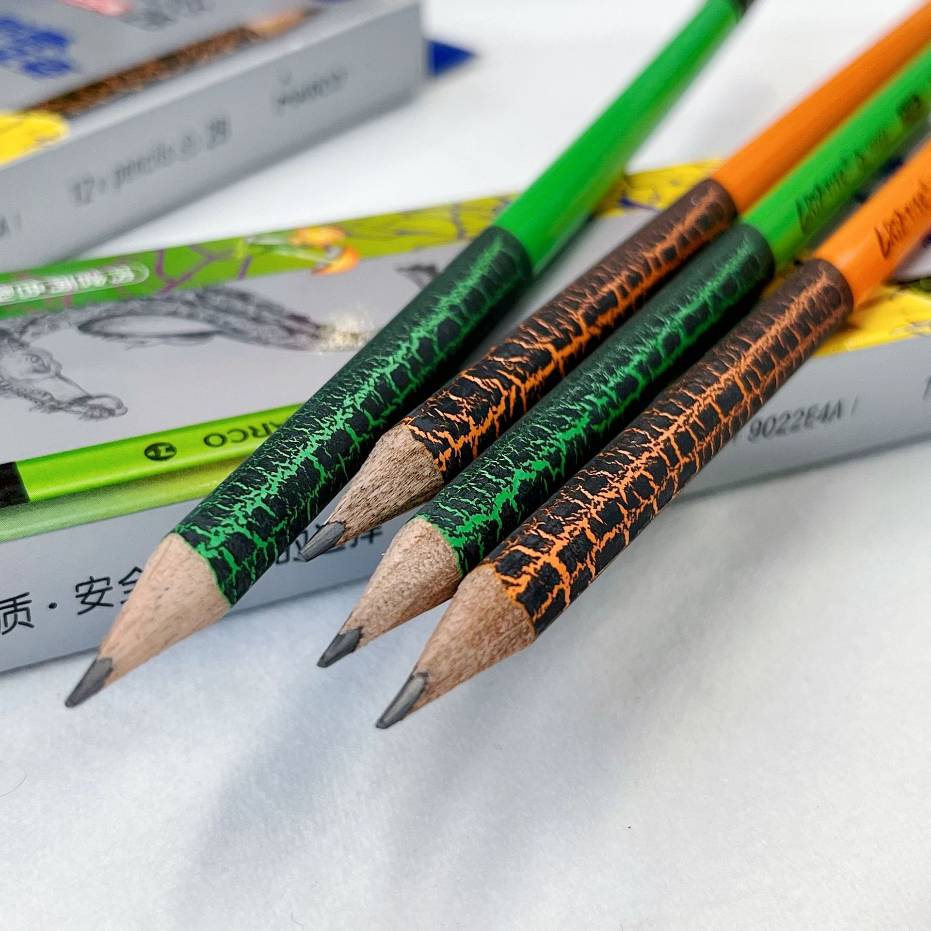 MARCO Marco explosión agrietamiento lápiz HB triángulo cabeza de cuero postura 2B lápiz de estudiante 9022E