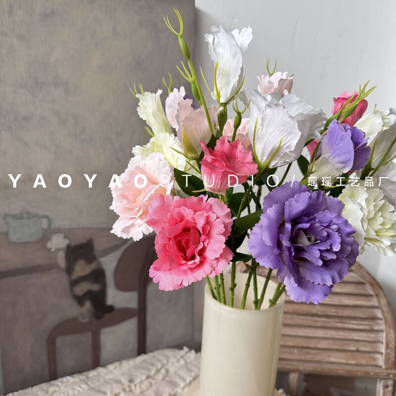 2 Heads of Platycodon Artificial Flowers, Restaurant Tabletop Cafe Ornaments, Decorative Flowers, Hotel Wedding Decoration, Bouquet Material 2 Heads of Platycodon Artificial Flowers, Restaurant Tabletop Cafe Ornaments, Decorative Flowers, Hotel Wedding Decoration, Bouquet Material