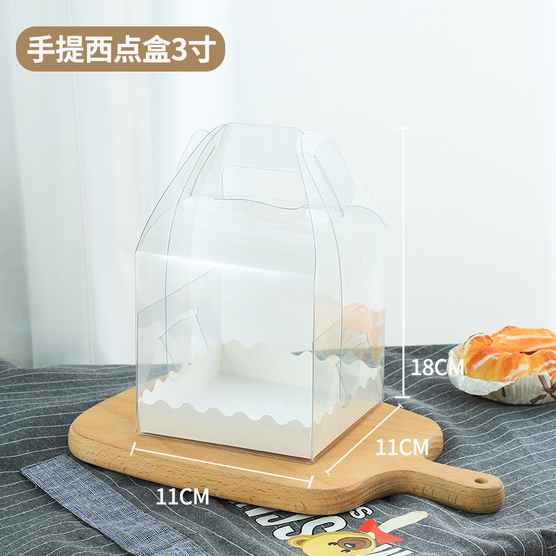 Mini caja de pastel transparente, caja de pastel pequeña, caja de lasagne, caja de queso, caja de embalaje, fábrica al por mayor
