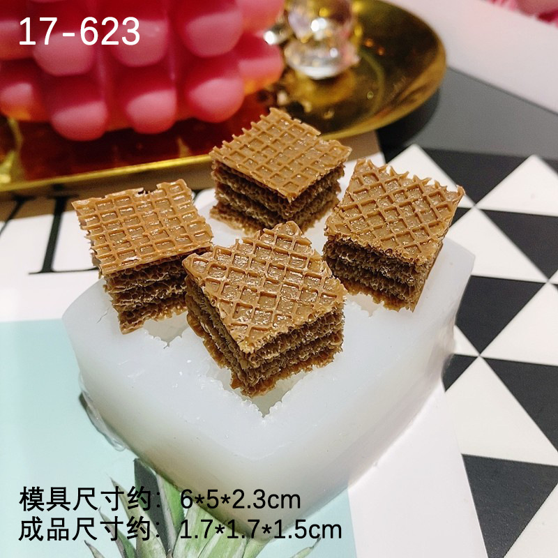 Galleta oblea de chocolate galleta simulación silicona molde DIY hecho a mano epoxi arcilla fondant Decoración