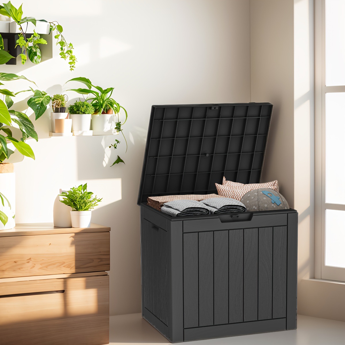 Caja de Almacenamiento Exterior de 30 Galones, Caja para Terraza |   Resistente a la intemperie