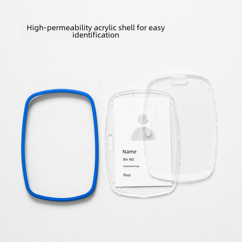 雙面透明亞克力工牌工作證卡套公交飯卡保護套證件卡胸牌批發定製