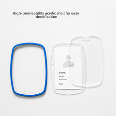 雙面透明亞克力工牌工作證卡套公交飯卡保護套證件卡胸牌批發定製