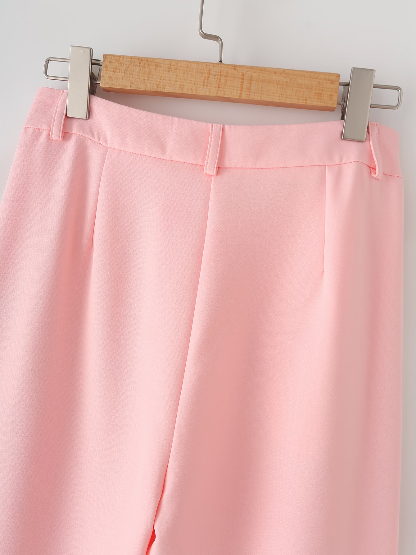 Women's Clothing solid color bow tie cuffs pleated suit jacket casual trousers suit _mkmklike.com