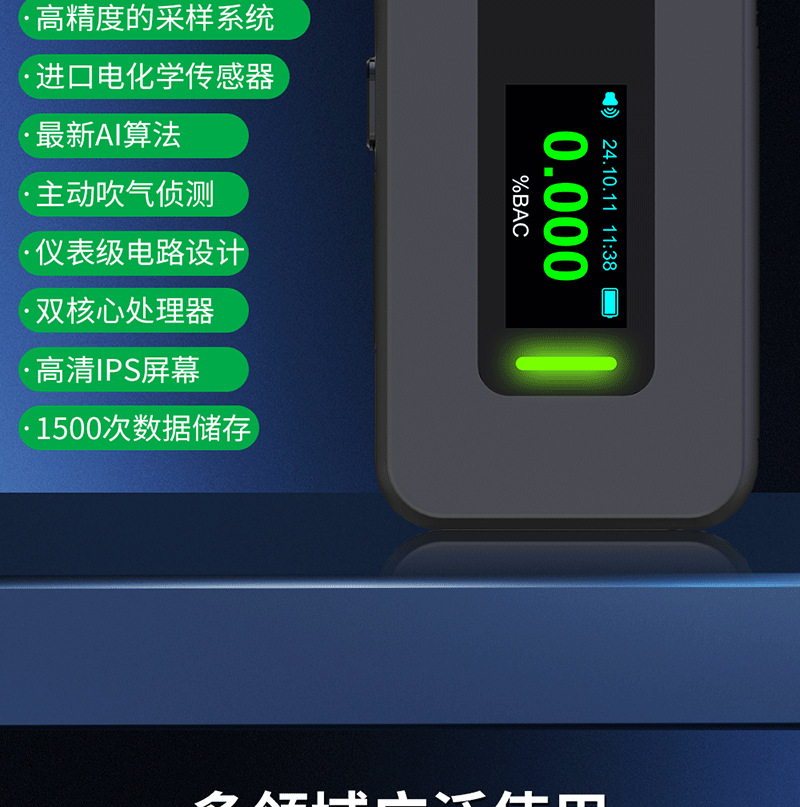 Electrochemical alcohol test detector s + new convenient drunk driving detector cross-border for manufacturers straight hair