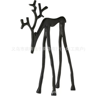 �羳Set of 2 Black ReindeerStatues�Ͻ��}�QС�����ɫ�Z¹����