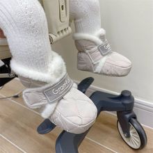 秋冬季0-1岁加厚保暖婴儿鞋3-6-12个月宝宝软底棉鞋雪地靴步前鞋