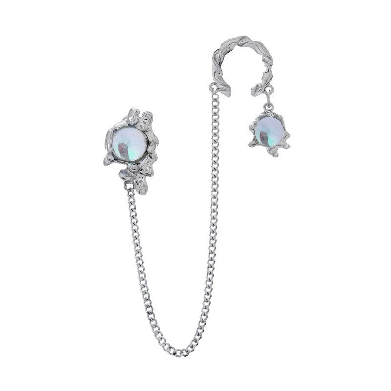 Серьги, серебряная игла, серьги-клипсы с бахромой, лабрадорит, представитель серебро 925, стиль легкой роскоши, оптовая торговля