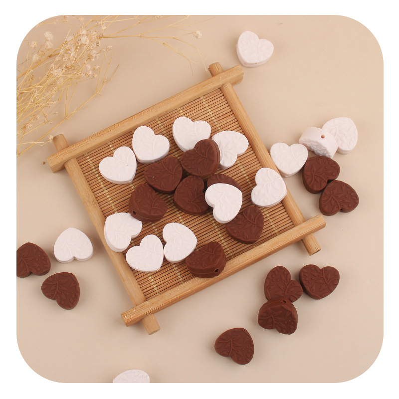 Comercio exterior de Amazon nuevos productos para bebés, cuentas de mordedor de impresión de amor, collar de bricolaje, accesorios de joyería de pulsera