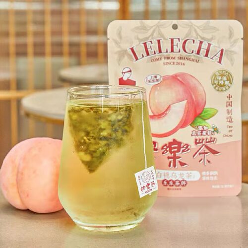 LELECHA Lèlèchá Brand Happy Tea Bags 7 Small Packs 21g Peach Oolong Fruit Tea Bags Shanghai Gift with Care
