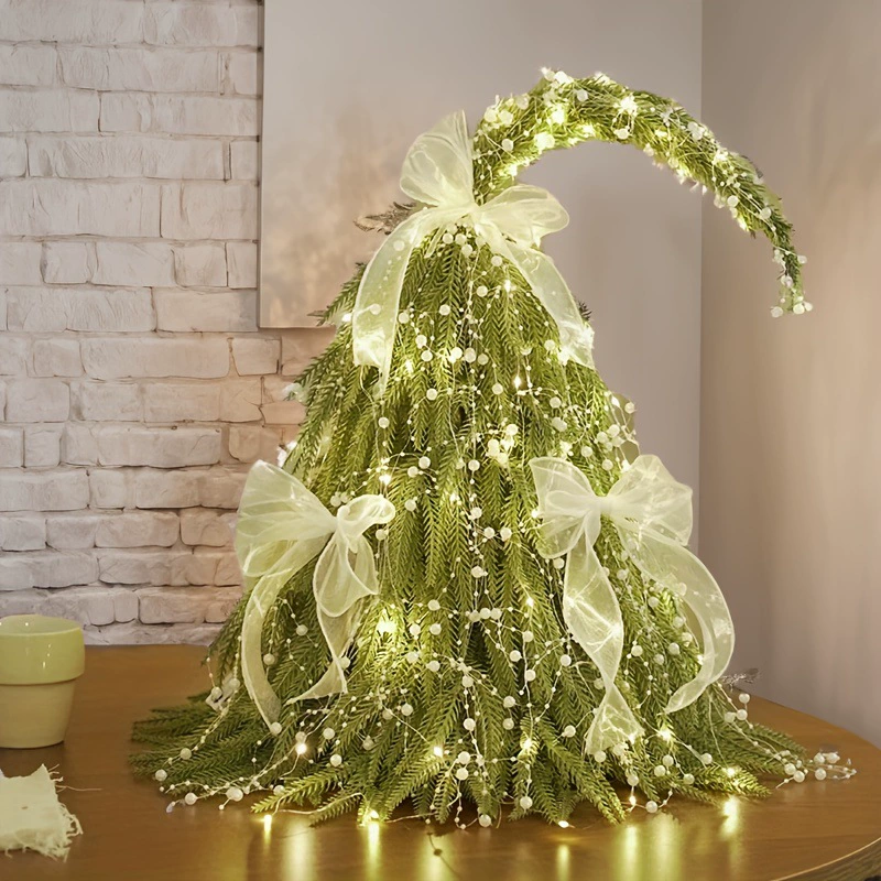 Простая рождественская елка, настольная, с кривой шеей, маленькая рождественская елка, новые украшения для гостиной, украшения, украшения для подарков