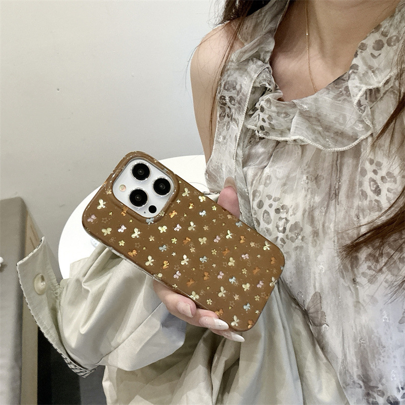 晕染彩色星星水母蝴蝶结适用iPhone17苹果16ProMax/15/14手机壳女|undefined