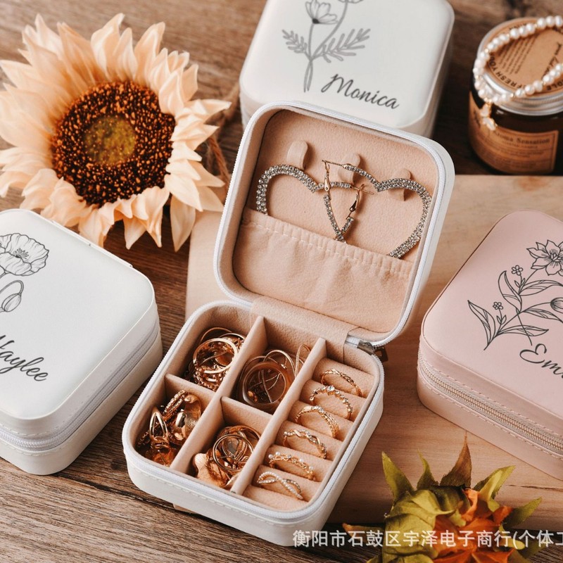 Etsy Xiyin TUMU クロスボーダーカスタマイズロゴヨーロッパとアメリカの人気の PU スクエアジュエリーボックスジュエリーボックスバレンタインデーギフト|undefined
