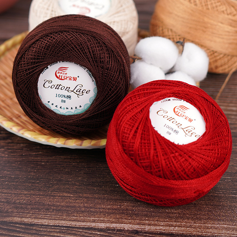 Linen Yarn No. 8 No. 8 Lace Thread Pure Cotton Thread Mercerized Linen Wool Manufacturer Wholesale Handmade DIY Crochet