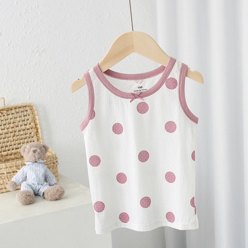 Chaleco de algodón para niños de clase A, sin hueso y sin mangas, fondo de bebé, chaleco fino en forma de corredor, uso exterior, cuello redondo jacquard, verano