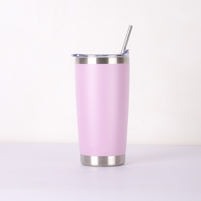 20 vasos térmicos con forma de coche, vasos de cerveza con aislamiento al vacío de acero inoxidable 304 con pajita, portátiles y a prueba de fugas.