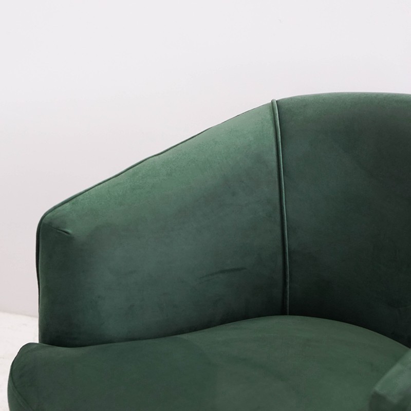 Nórdico simple moderno lujoso muebles de terciopelo verde sofá silla de recepción silla de ocio exportación
