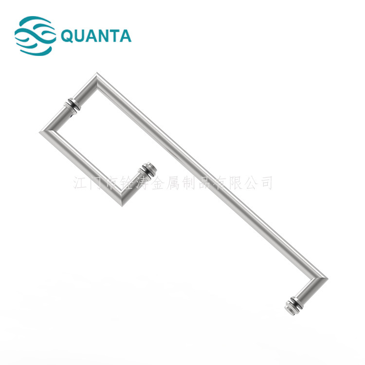 Export Quality 304 Stainless Steel Round Tube Towel Bar Tempered Glass Door Handle Bathroom Shower Room Towel Bar