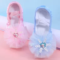 Aesa Dance Shoes Детская мягкая подошва синие танцевальные туфли для девочек принцесса ребенок ребенок ребенок балет 8008