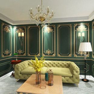 European-style embossed plaster line wallpaper living room TV Wall Internet celebrity dressing room photo live background script kill wallpaper
