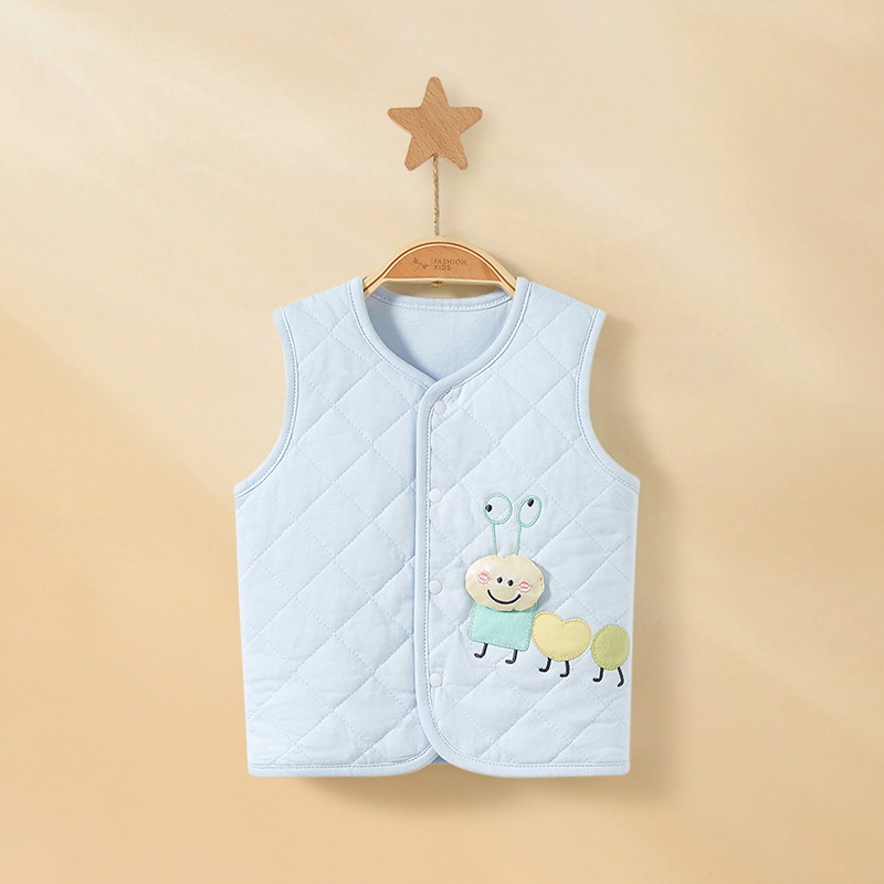 Chaleco de bebé primavera, otoño, invierno, chaleco de bebé, cardigan cálido, hombro, chaqueta de algodón para hombres y mujeres, chaleco de fondo para niños