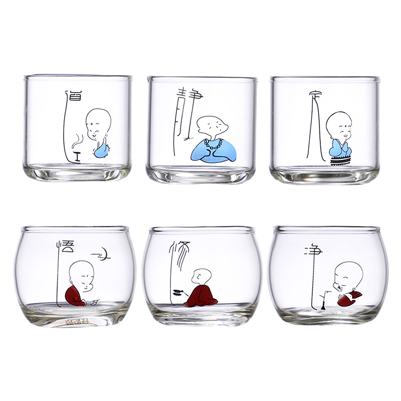 유리 시음 컵 마스터 컵 작은 찻잔 작은 싱글 컵 찻그릇 다도를위한 두꺼운 내열성 쿵푸 차 세트