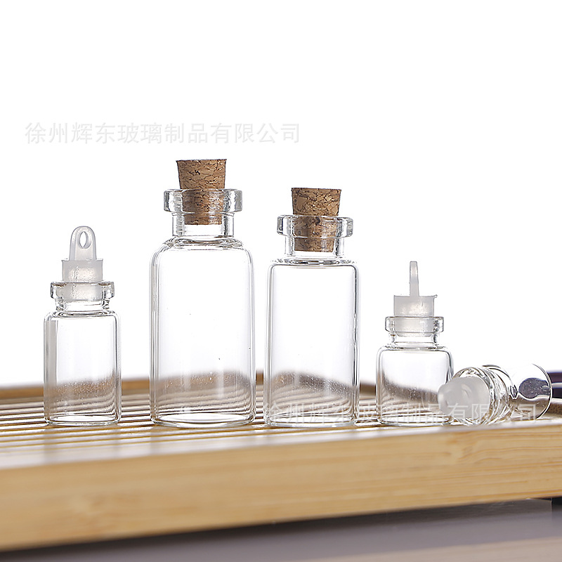 Botella de tubo de pequeño volumen, botella de tapón de alto silicio, botella de polvo de oro, botella de embalaje de partículas pequeñas, botella de vidrio flotante deseada image 4