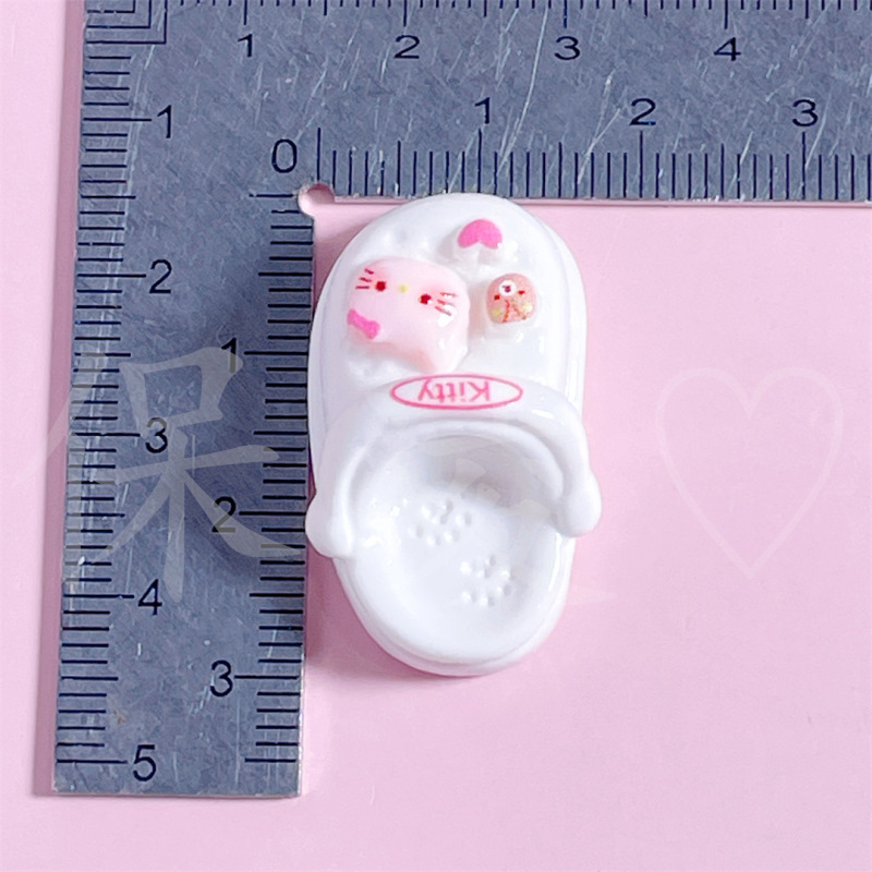 卡通Kitty猫咪拖鞋洞洞鞋树脂配件 创意手工手机链钥匙扣挂件配饰|undefined
