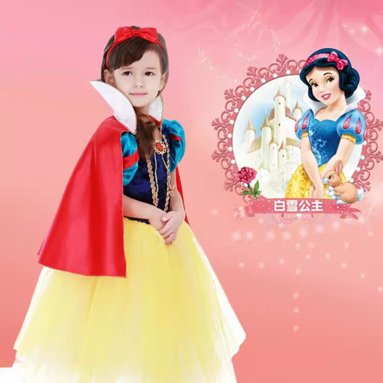 欧美儿童白雪公主裙女童圣诞节万圣节连衣裙演出服礼服表演服装|ms