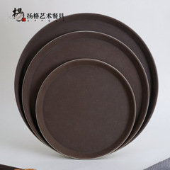 Non-slip fast food tray rectangular restaurant tray canteen hotel tray commercial plastic tempered plate frosted