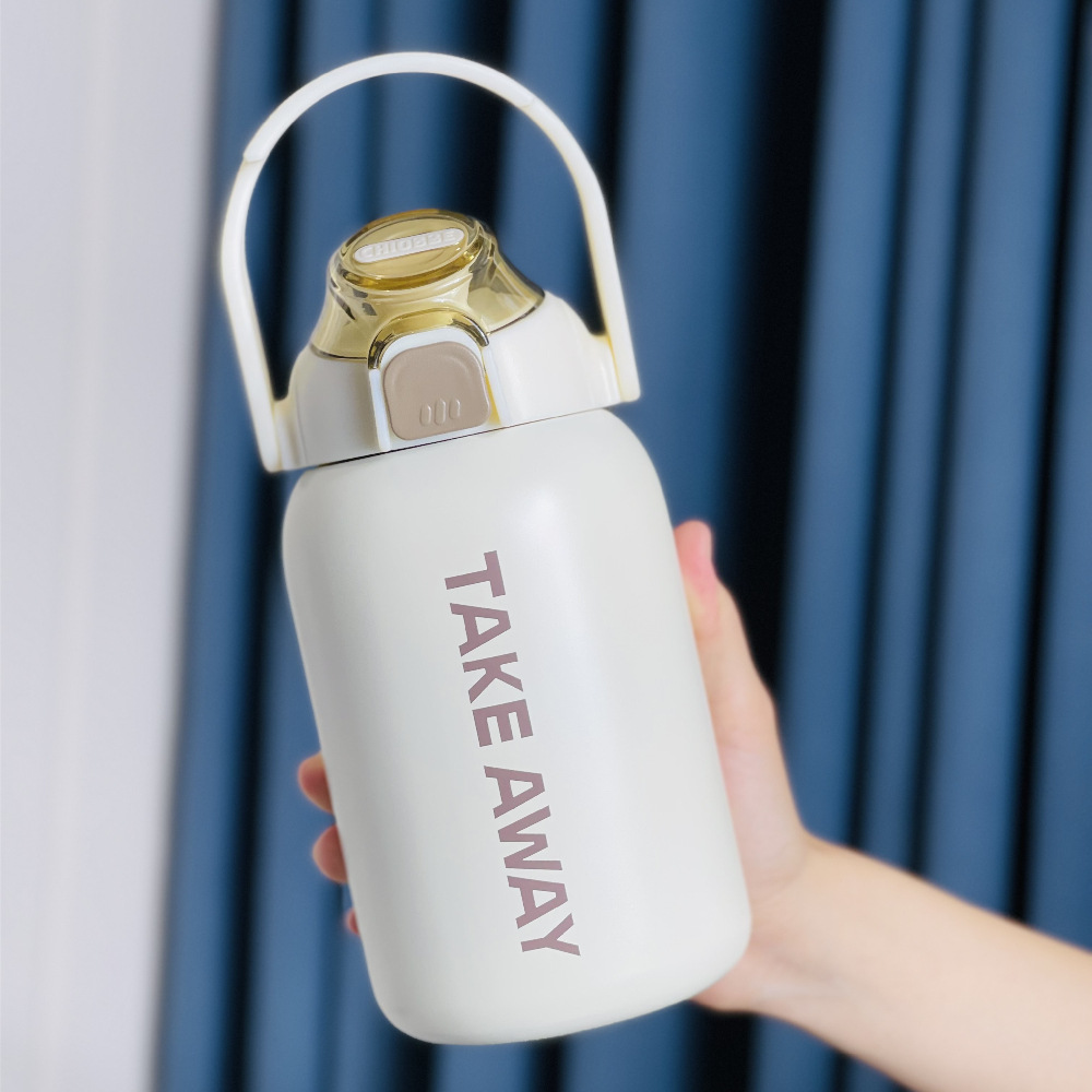 850ml nueva gran capacidad taza de vacío portátil tapa elástica olla portátil con paja taza de vacío al aire libre taza transfronteriza